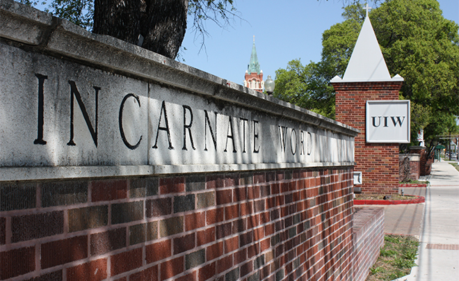 UIW wall on campus