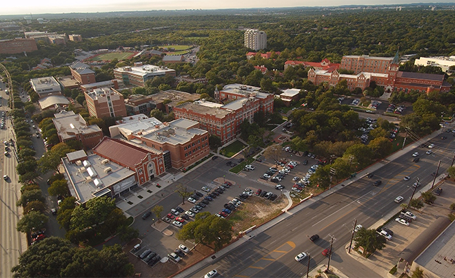 Aerial view of campus