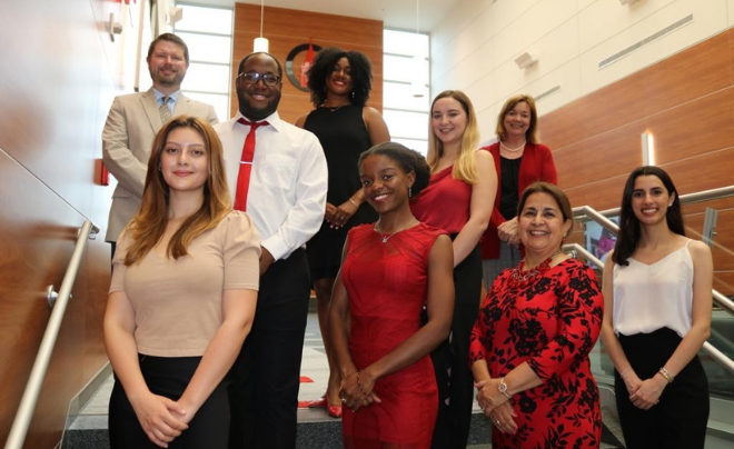 SGA executive council including Aimee Galindo (front left), Dr. Barbara Aranda-Naranjo, Sandy McMakin, Dr. Christopher Summerlin 