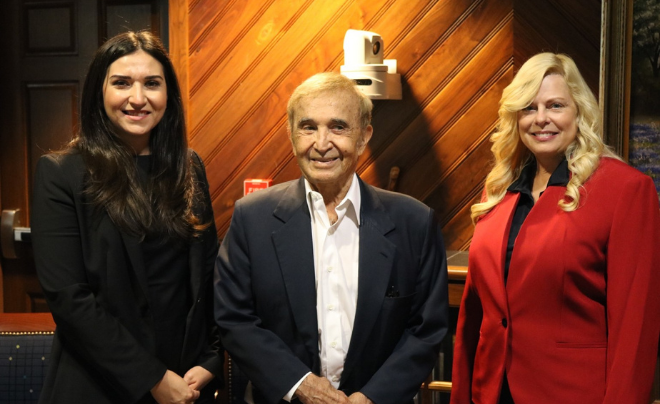 Left to Right: Rosalinda Sanchez Moncada, Scholarship Recipient; Dr. Bill Gonzaba; Dr. Chris Nesser, director, UIW Graduate Program in Health Administration