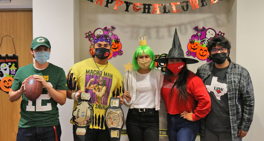 Students dressed up for Halloween