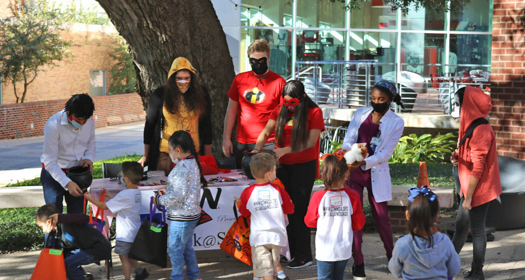 Children trick or treating