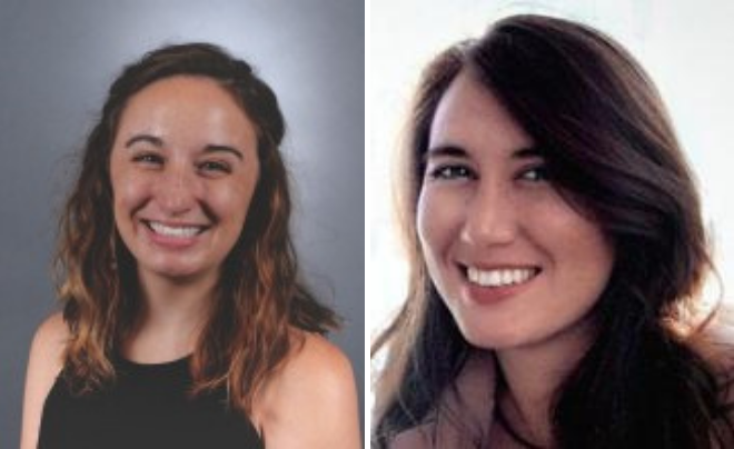 Head shots of two women