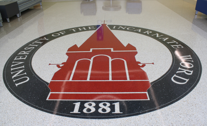 University of the Incarnate Word logo on floor