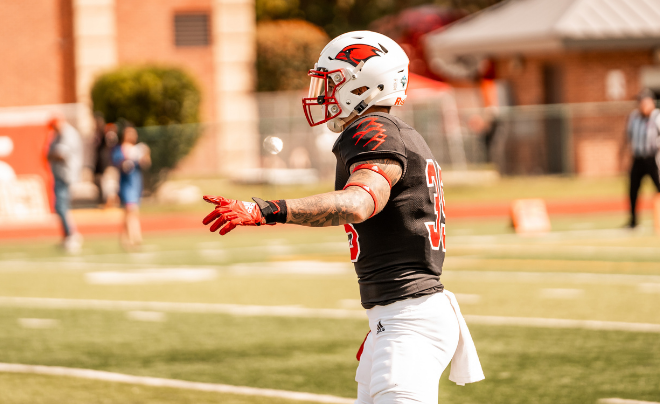 Chance Trentman-Rosas in a football uniform during a game