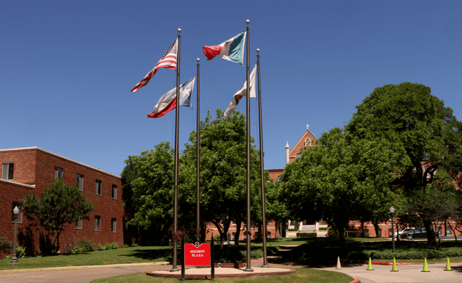 Flags waving in the wind