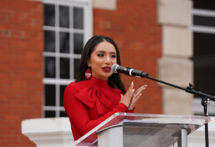 Abigail Velez announces at the 2021 Light the Way event