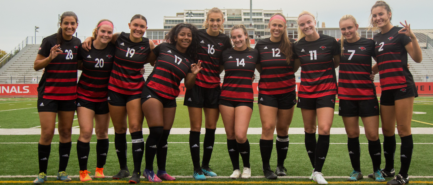 Keeley Ayala (third from left) and teammates