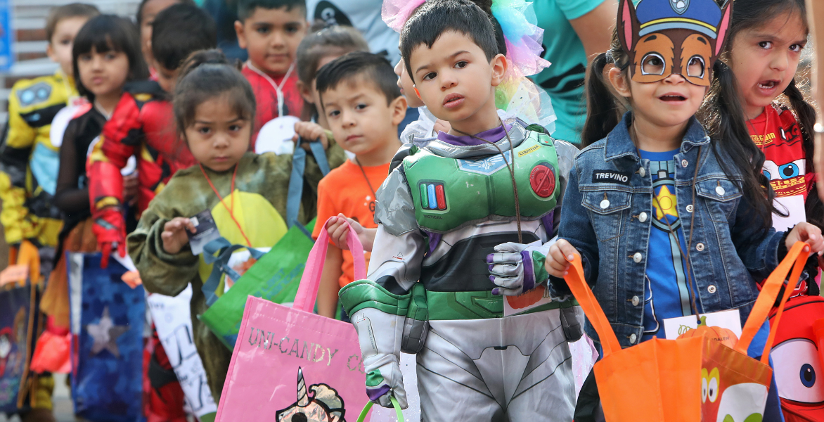 Young child dressed as Buzz Lightyear
