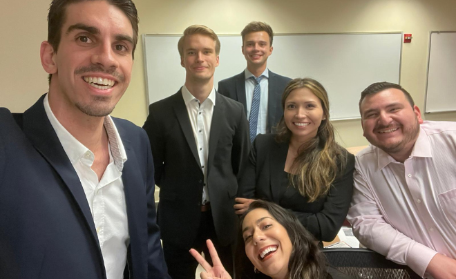 Group of students smiling at the camera