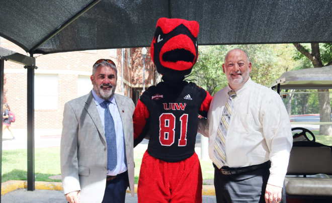 Dr. Javier Clavere, Red the Cardinal and Dr. Kevin Vichcales