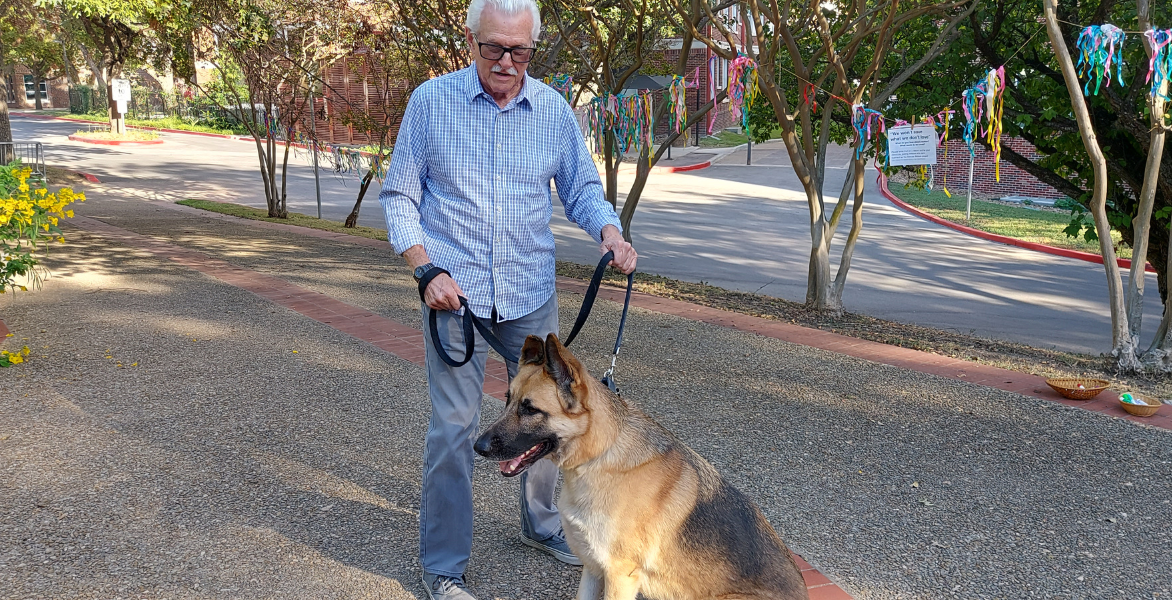 A dog and his owner