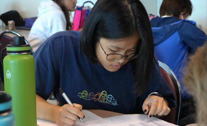 A student studying during megaGEMS