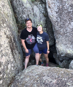 Man and woman on rocks