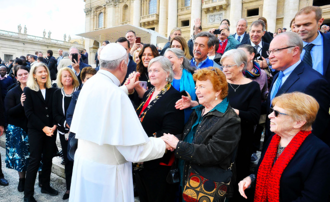 Sister Kathleen meets the pope