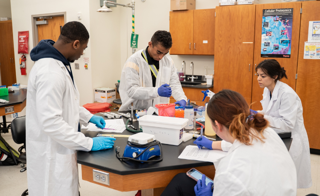 STEM students in the lab