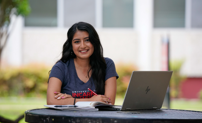 Student smiling