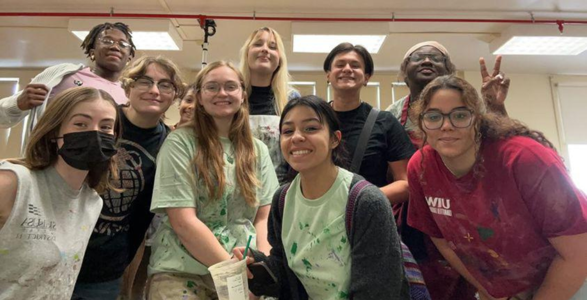 Students dressed up as teachers for Halloween