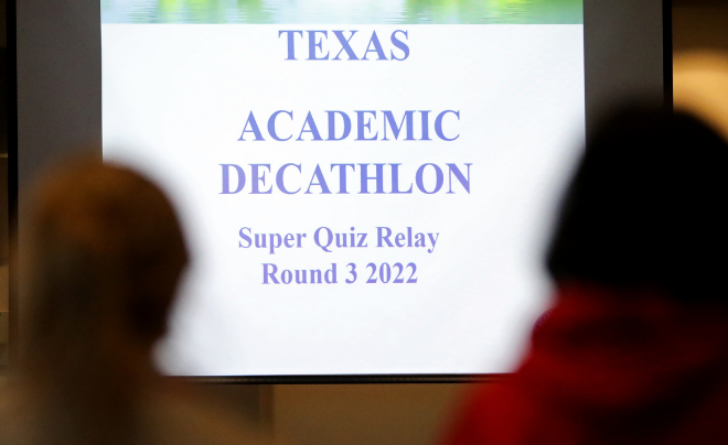 Screen displaying Texas Academic Decathlon