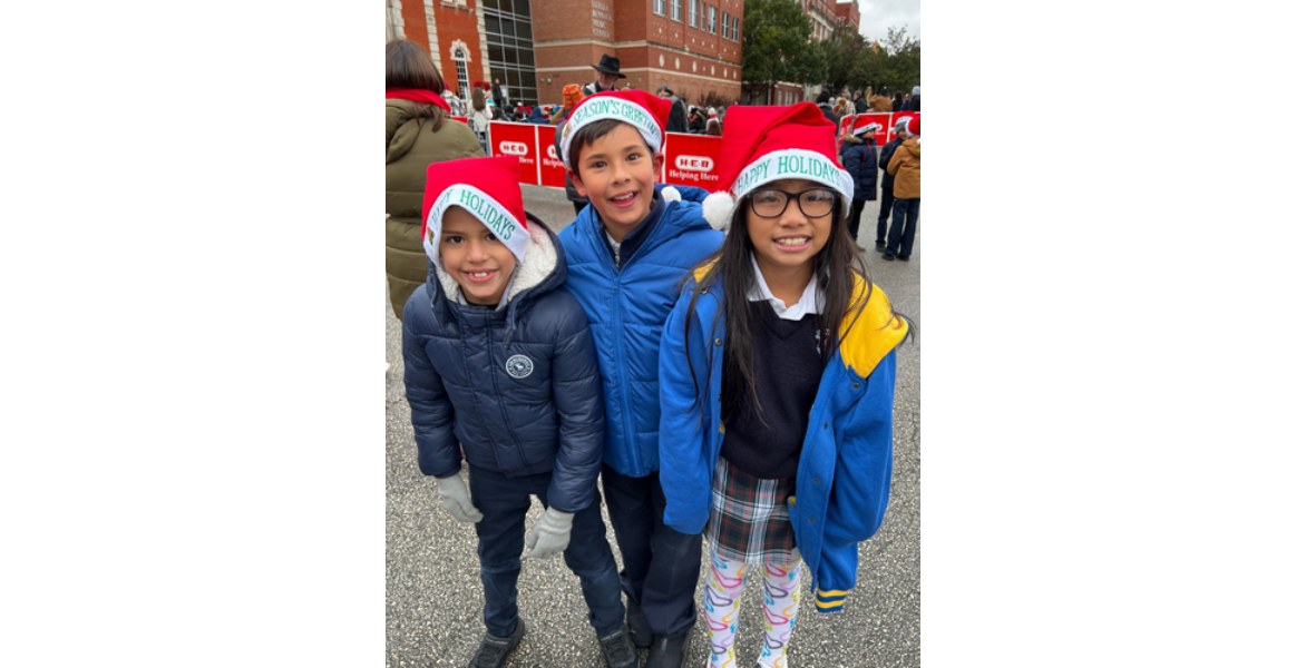 Three kids smiling