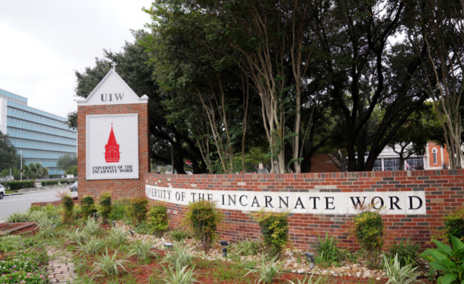 entrance sign to UIW