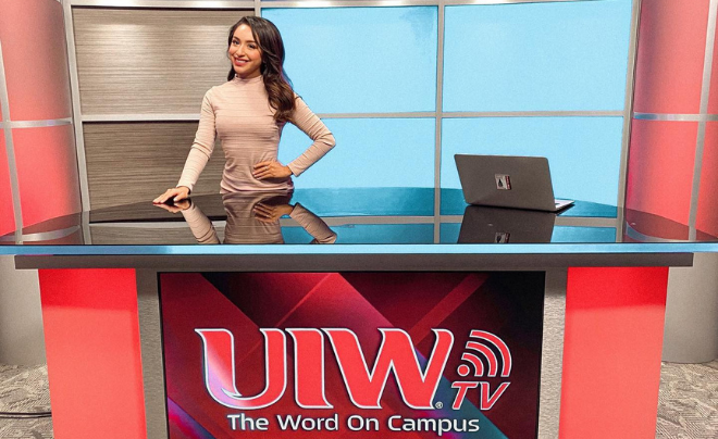 Abigail Velez on the set of UIWtv