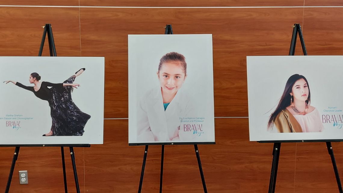 Three images showing smart women