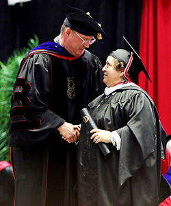 Sr. Luzma Rangel with UIW president