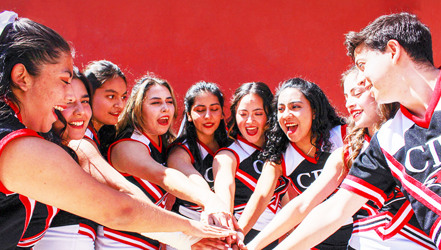 Student cheering