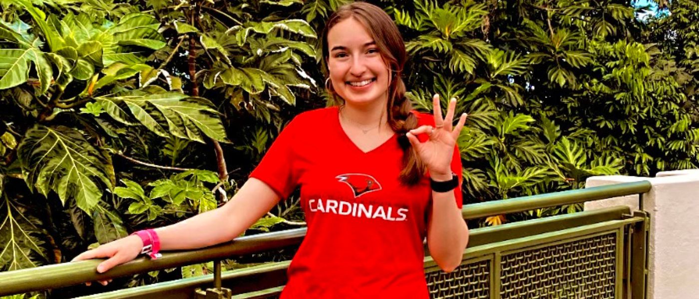 Meagan Garza in a red UIW shirt