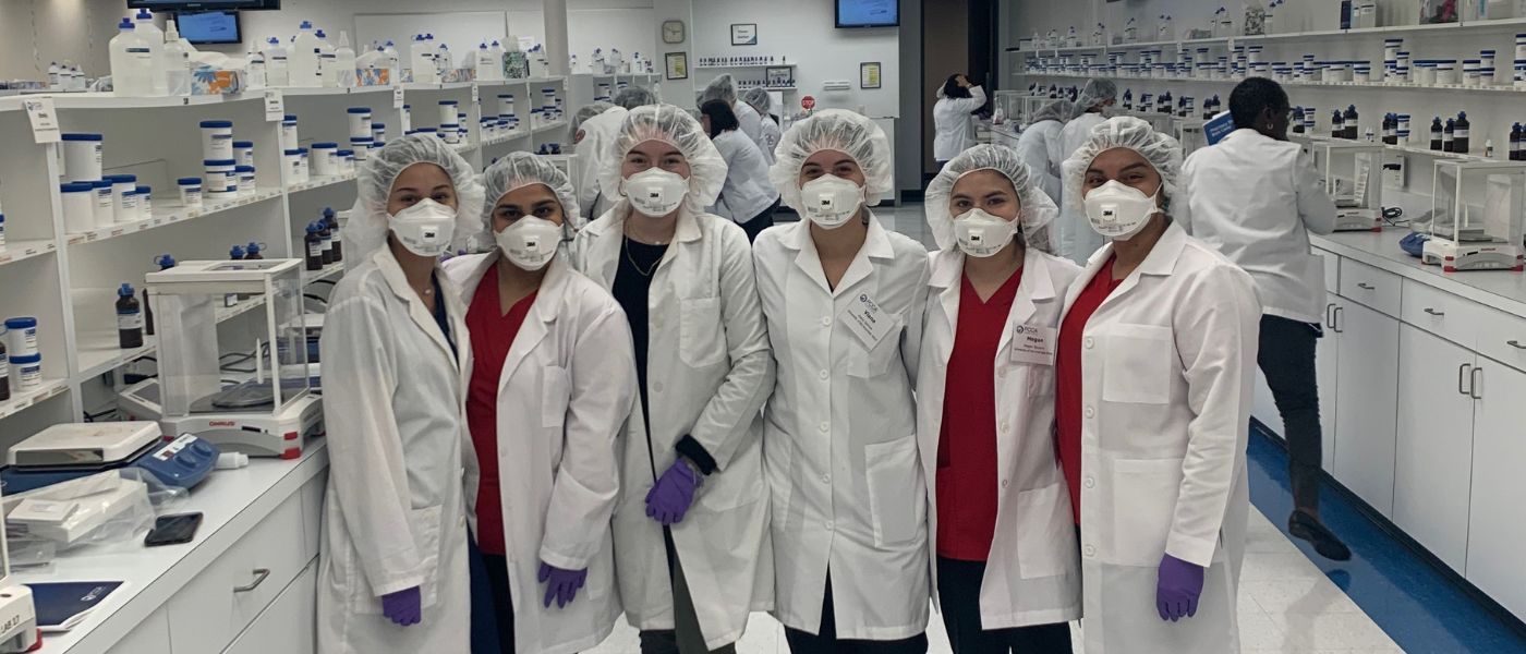 Meagan Garza and friends in the laboratory