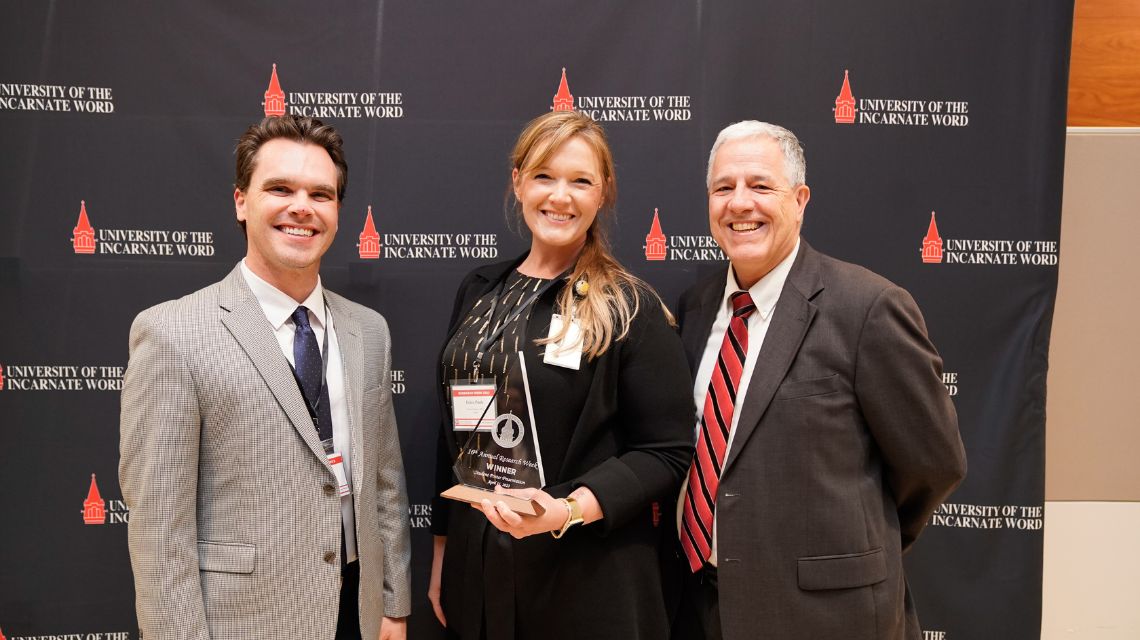 Dr. Trey Guinn, Erica Poole and Dr. Glenn James 