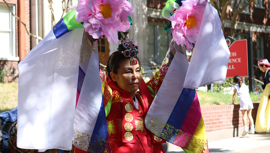 Woman performing