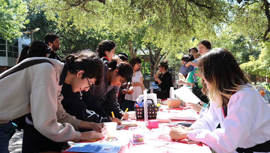 Student fair with booths