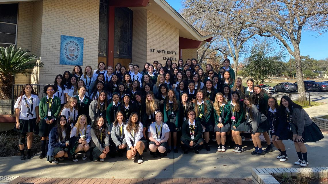 Group of Incarnate Word High School students