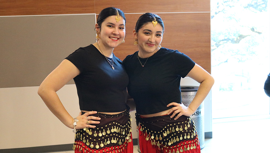 Two international dancers at event