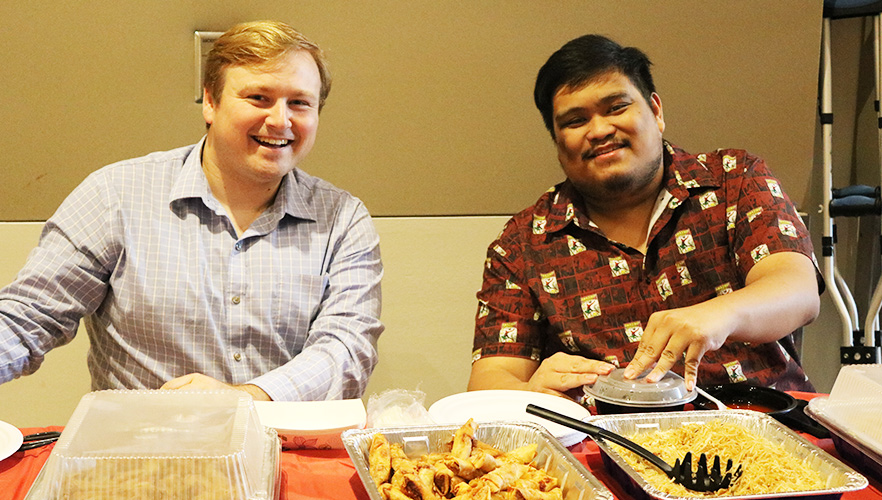 two students having a meal