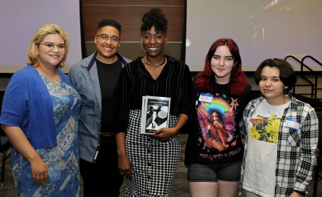 Jess Mahogany and members of the UIW community
