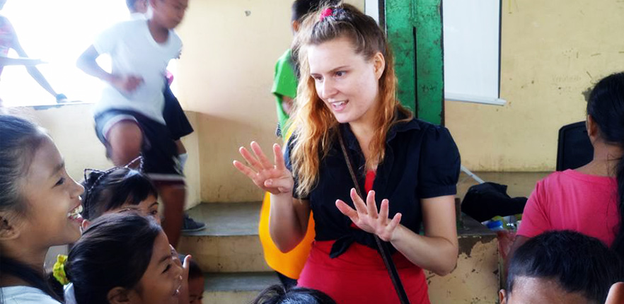 Angela Mahoney with children