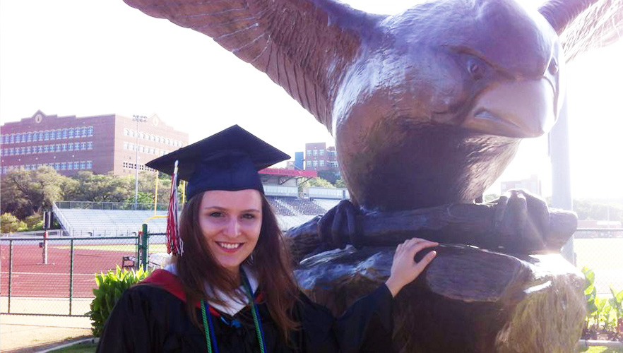 Angela Mahoney at graduation