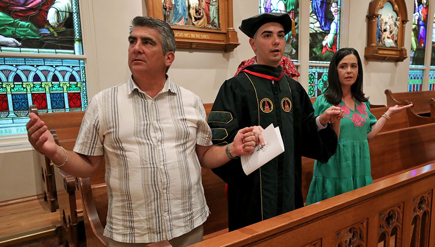 Family praying