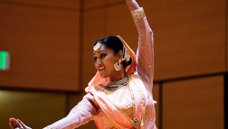 Festival dancer in pink