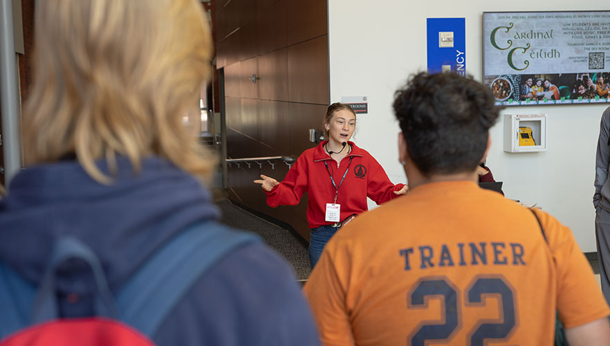 Student giving tour