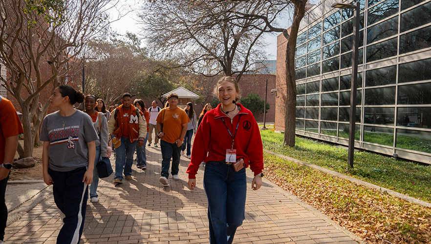 Student giving tour