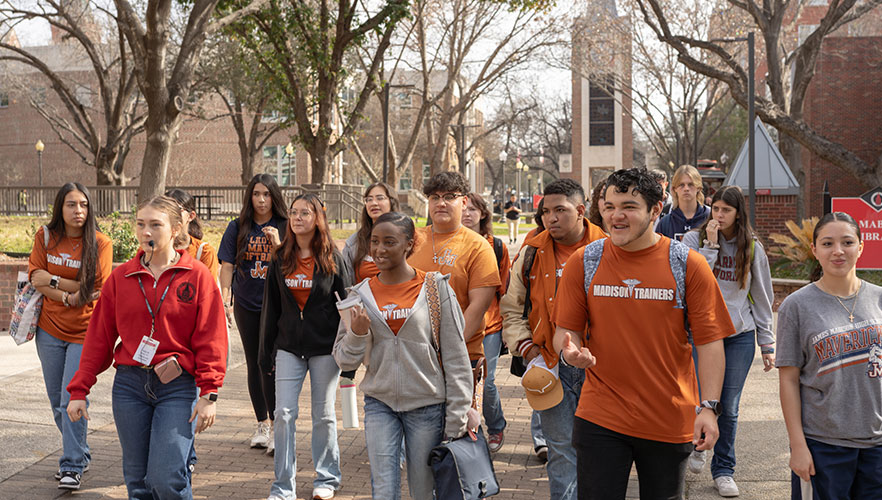 Students walking on campus