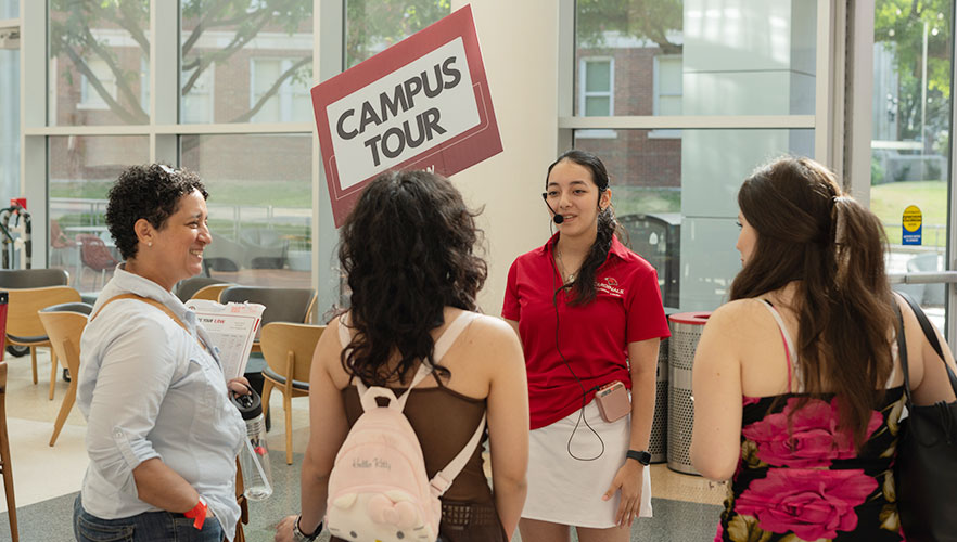 Visitors on a campus tour