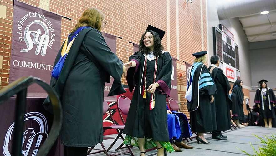 graduate on stage
