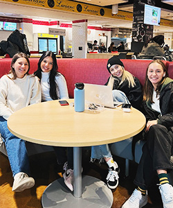 students at a table