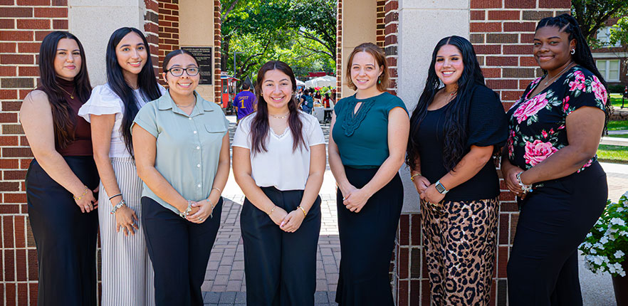 Left to Right: Jacey Hartmann, Alessandra Ramon, Genesis Zapata, Lauren Flores, Jahannah Fabling, Sofia Viagran and Mya Carter (not pictured: Maria Gomez)