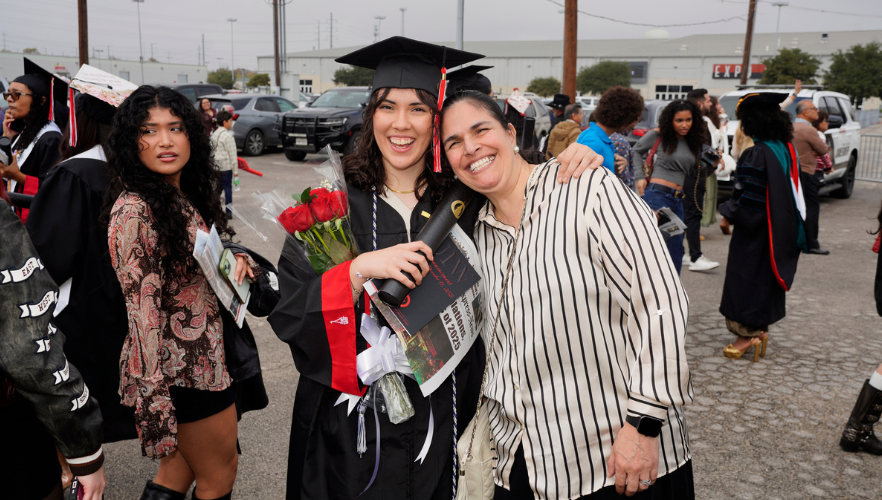 Graduate with family